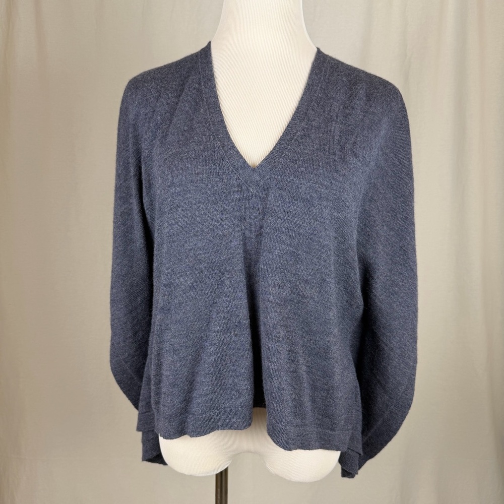 Alicia Adams Alpaca Frankie Top Poncho  - Denim Blue